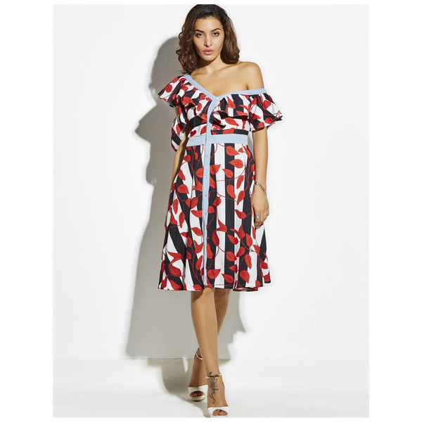 Flower Ruby Peplum Dress