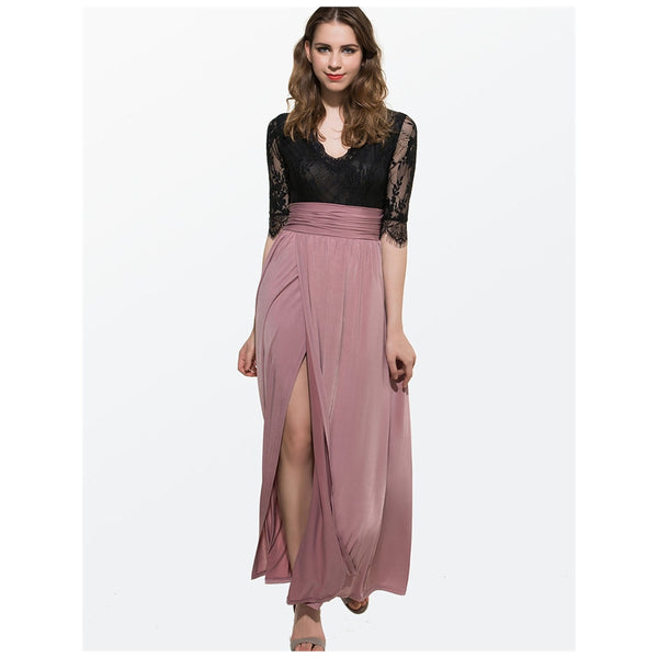 Nude Cotton Split Dress